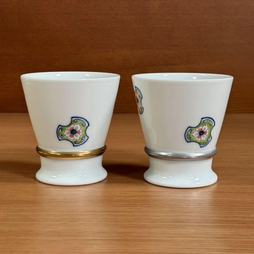 Amazon.co.jp: 伊万里焼 畑萬陶苑：鍋島 更紗文 リングカップ ペア